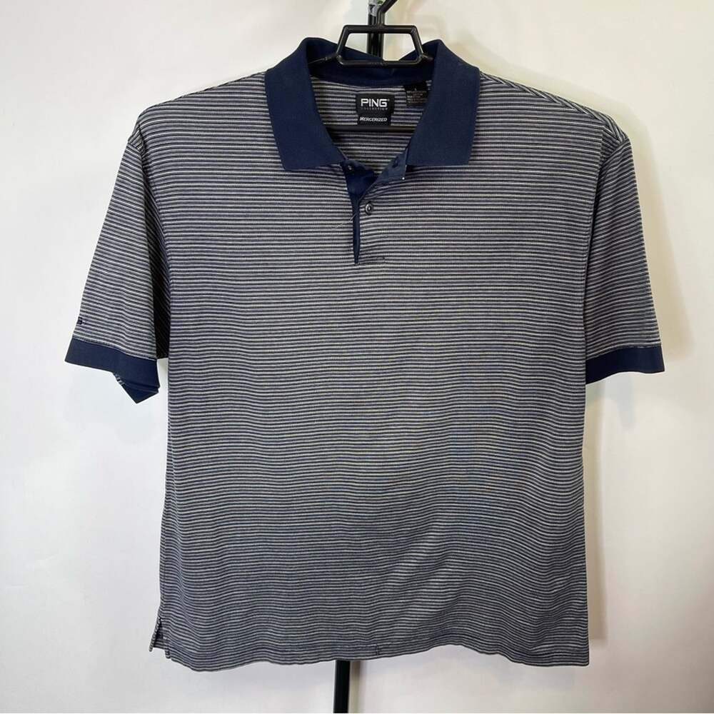 Ping Golf Collection Mercerized Striped Polo Shirt Size Large Men’s